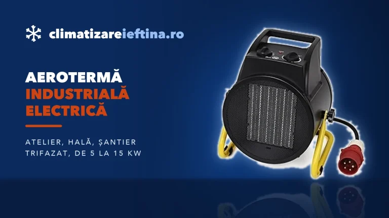 Aerotermă industrială electrică: modele trifazate de 5-15 kW